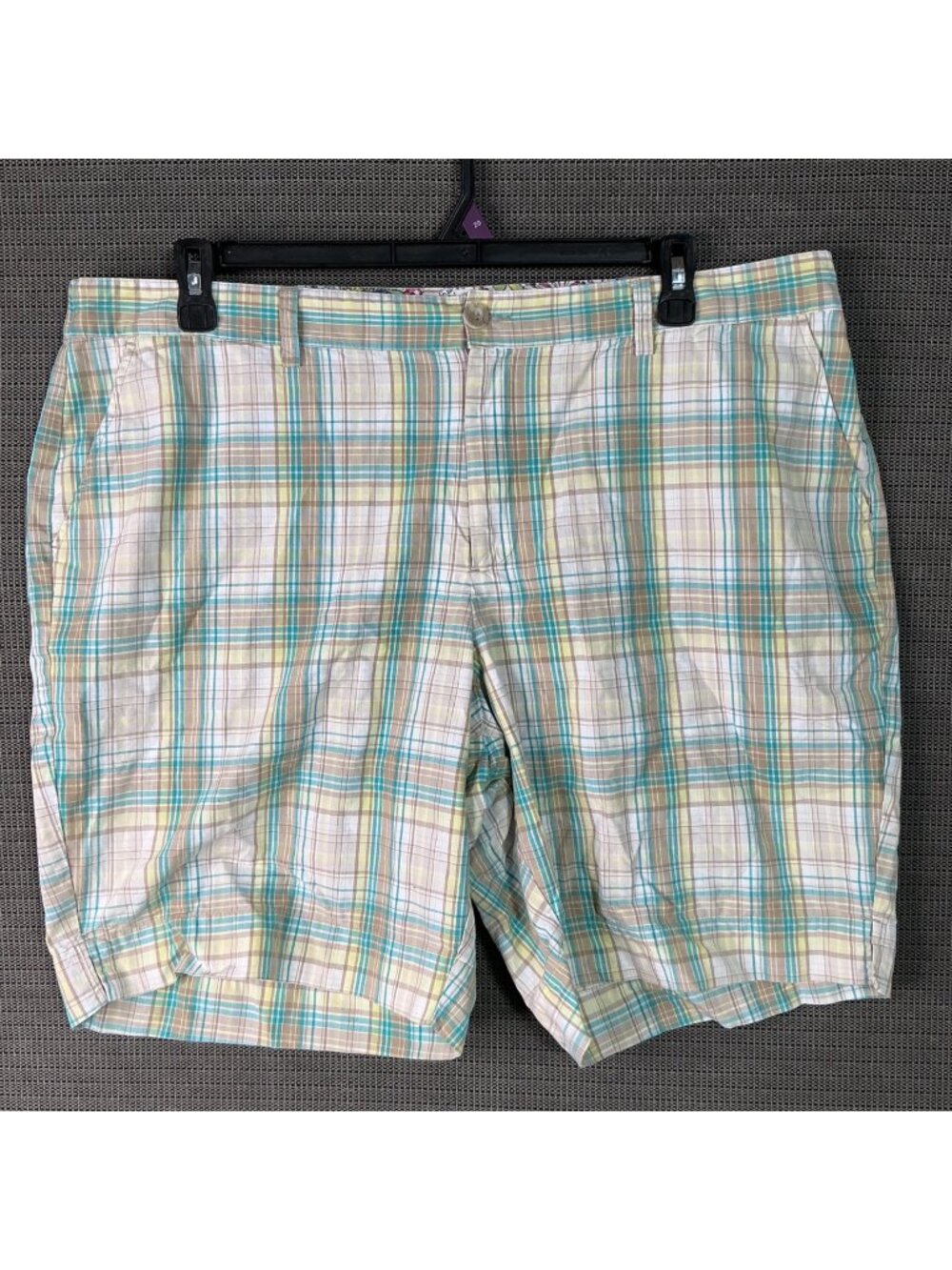 CJ Banks Womens Plaid Shorts 20W Cotton Relaxed Fit Multi-Color Summer Wear